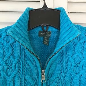 Cotton Knit Mock Neck Zip Cardigan VGUC 3/$19
